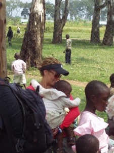 World Teacher Aid Donor Collete holding an Kenyan baby