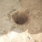 Holes we dug for posts to support the overhang at school in Nakuru Kenya