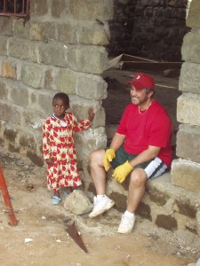 Armand getting a well deserved rest after digging a deep hole in Nakuru Kenya