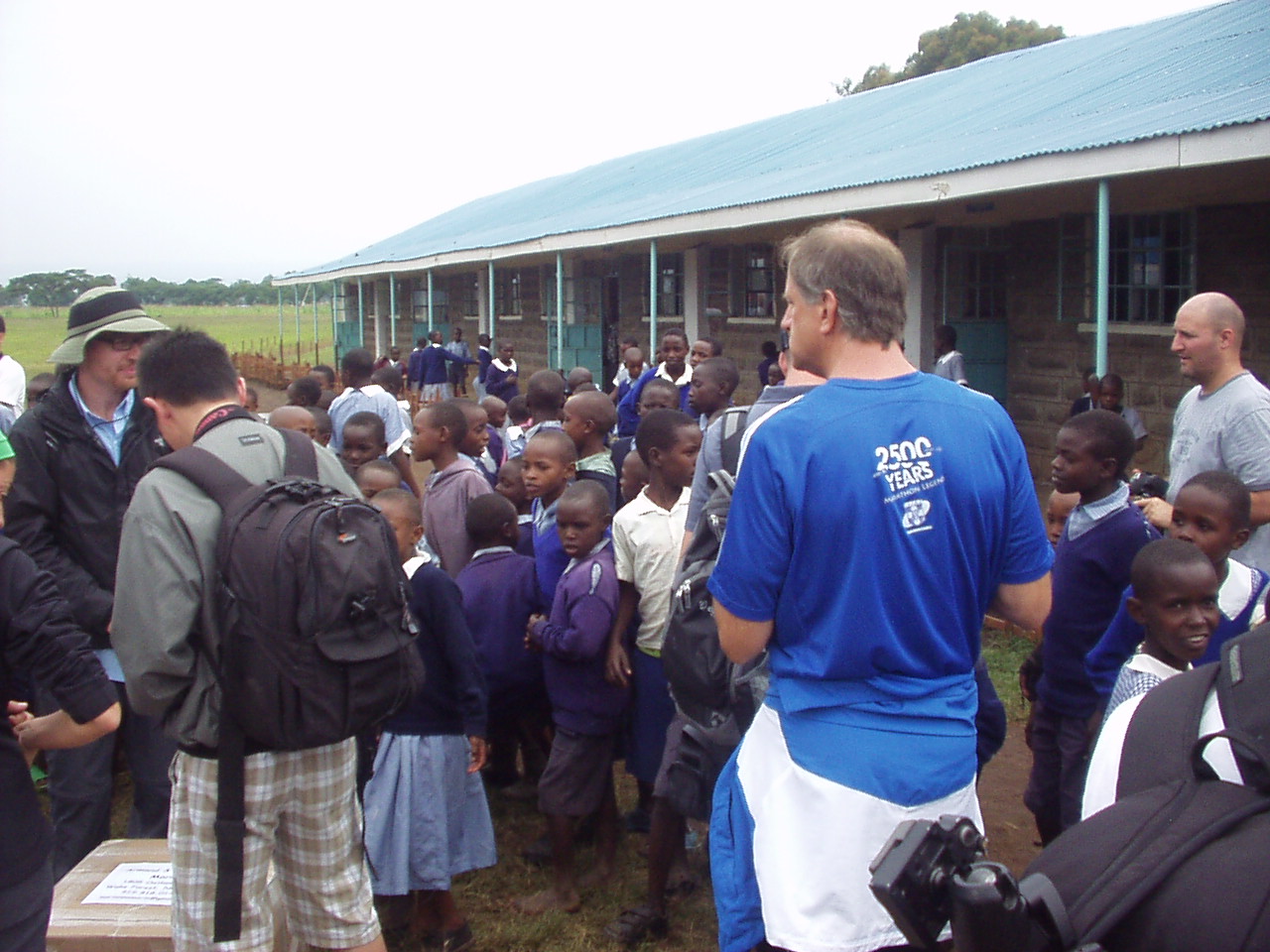 David Frey starting to rile the kids up in Kenya