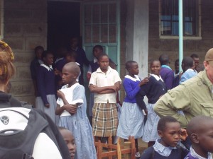 Kenya students Waiting for the donated items from World Teacher Aid