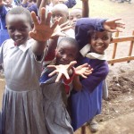 Excited students waiting for donations from World teacher aid in Kenya